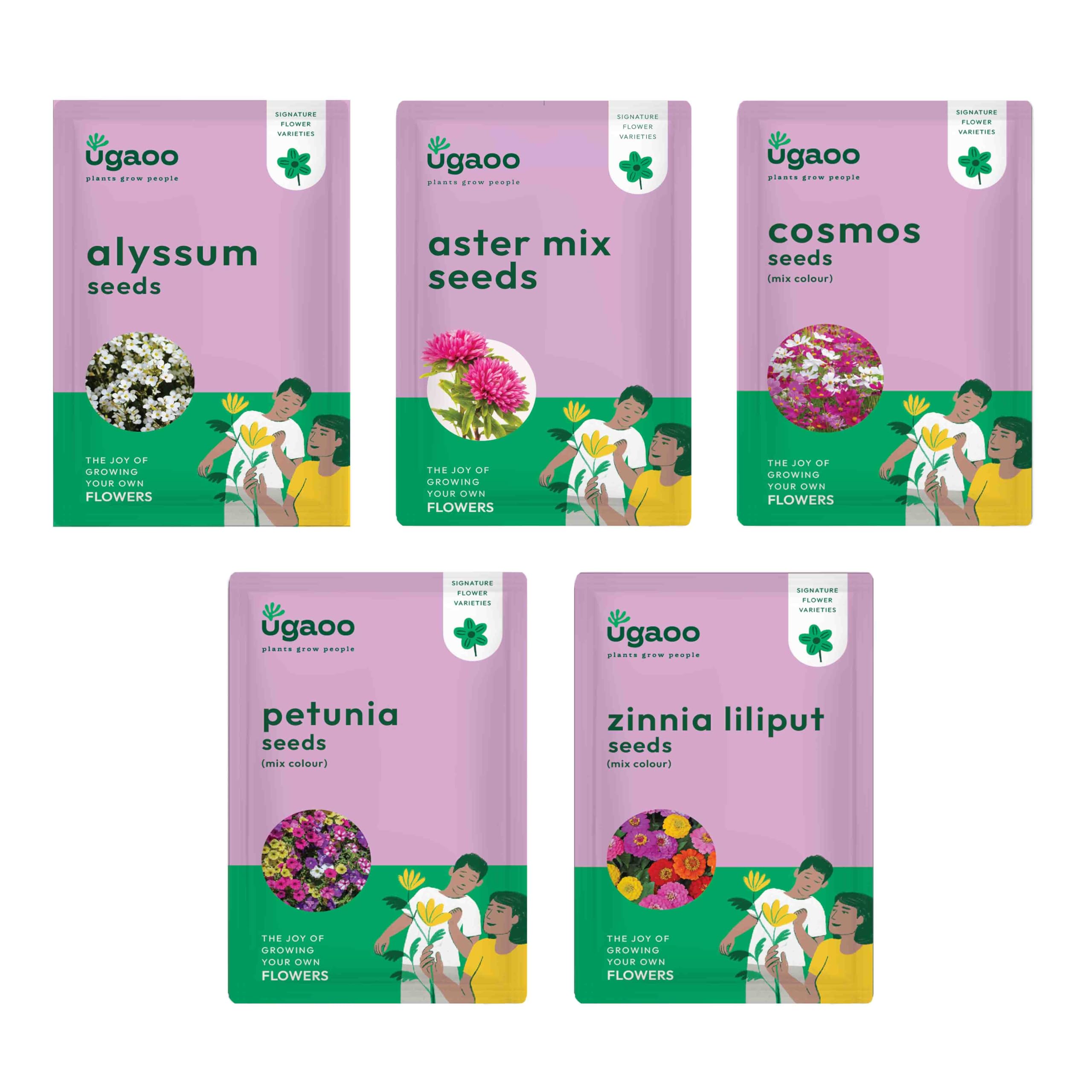 UGAOO Summer Flower Seeds Bundle of 5 Packet (Aster Mix, Cosmos Mix, Petunia Mix, Zinnia Lilliput Mix, Alyssum) (B0DCVTG4Z6) Amazon Price History, Amazon Price Tracker