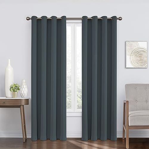 Modernas cortinas opacas térmicas con ojales para ventana de dormitorio o sala de estar (1 panel)
