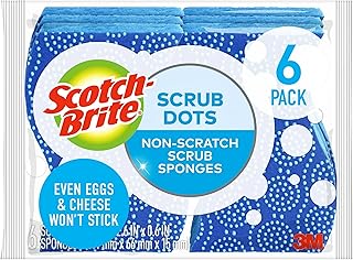 Scotch-Brite Scrub Dots Non-Scratch Scrub Sponges, Sponges for Cleaning Kitchen, Bathroom, and Household, Non-Scratch Spon...