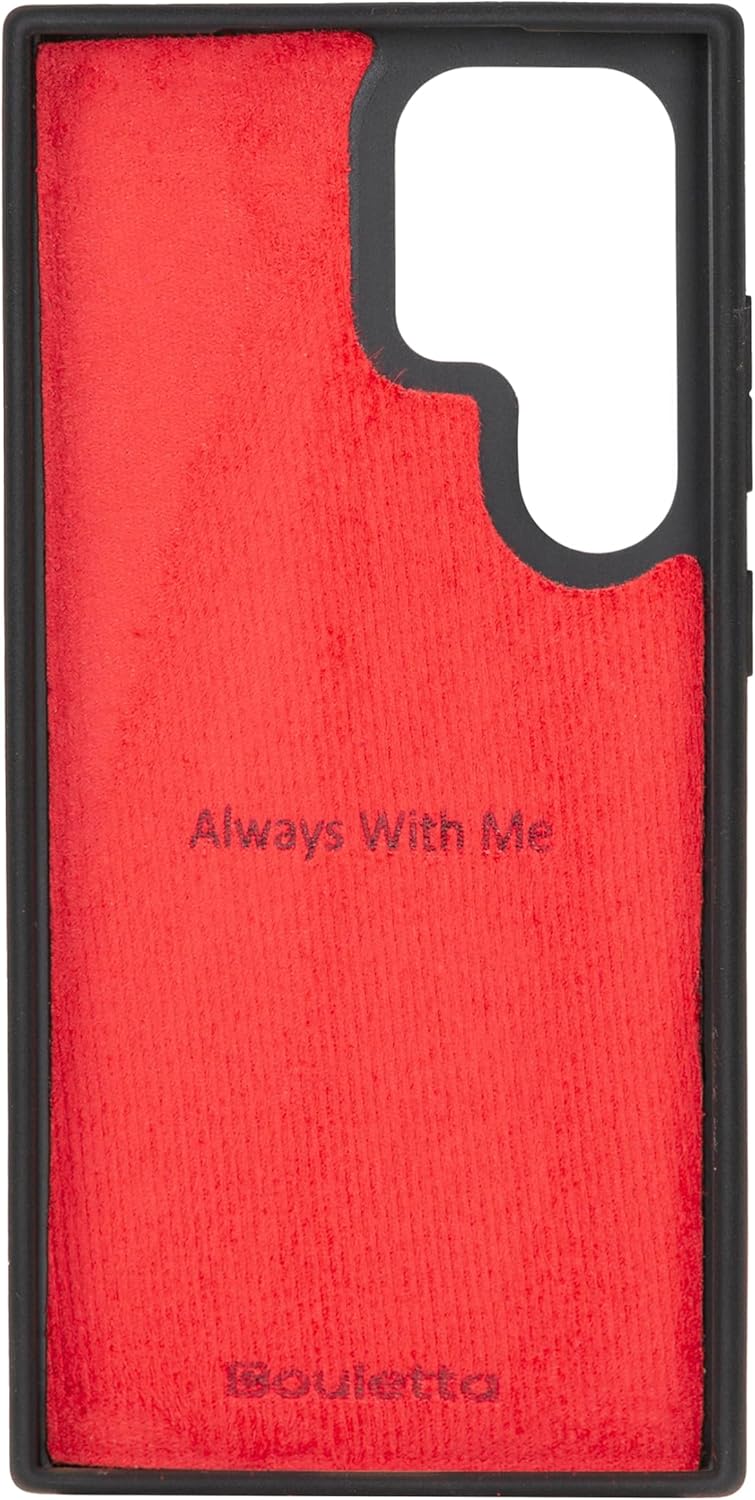 BOULETTA for Samsung Galaxy S24 Ultra Wallet Case - Handmade Full-Grain Leather Detachable Magnetic Flip Phone Case with Card Holders (4), RFID Blocking, Kickstand 6.8 Inches, Red