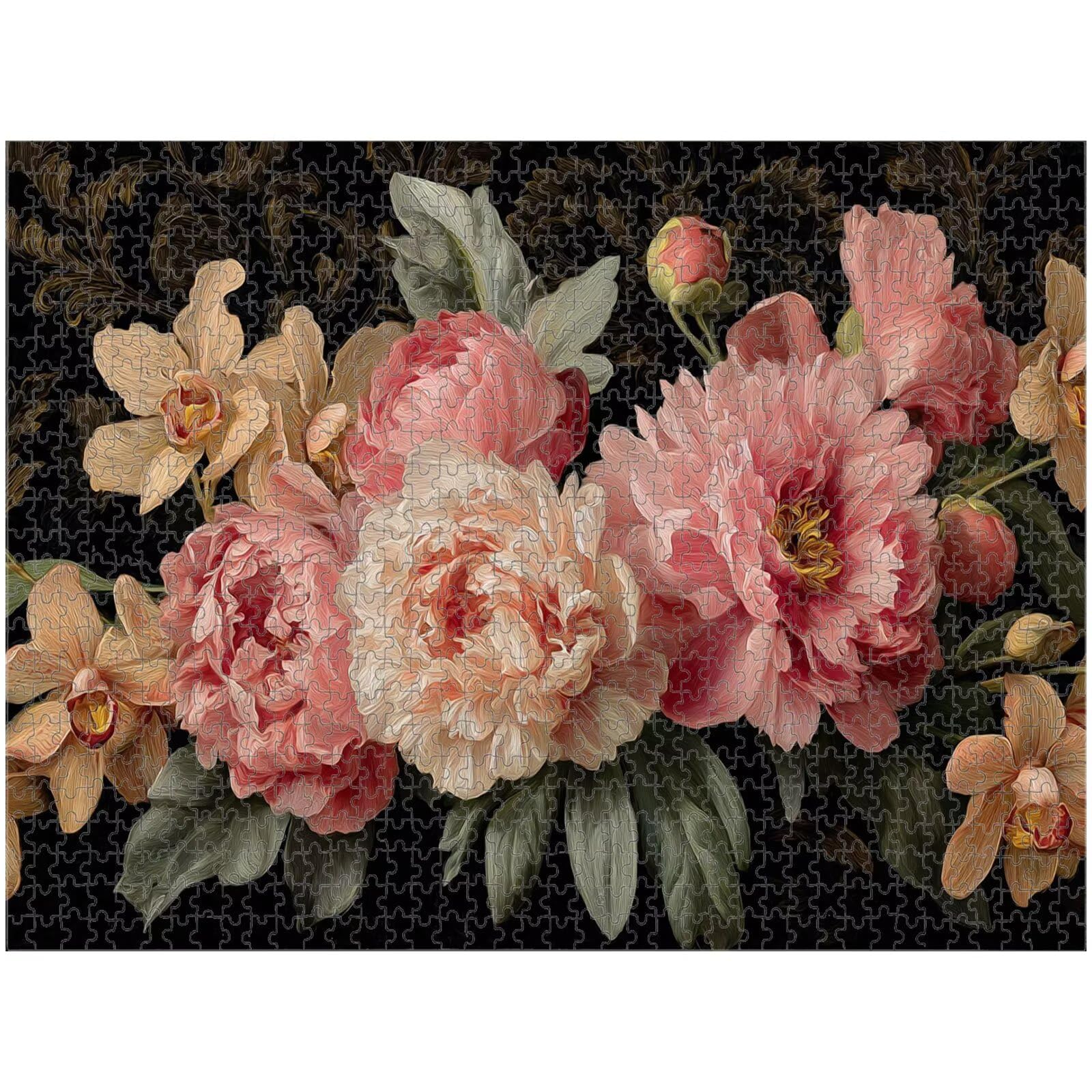 Puzzle 5000 elementów, kwiat i róża trwałe drewniane puzzle 1T#684 | Drewniane puzzle, precyzyjne cięcie, żywe atramenty, relaksujący wypoczynek, wystrój domu, prezent, 105x181cm
