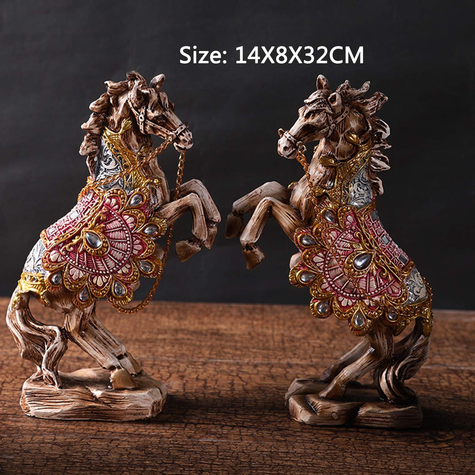 Statuetka koń dekoracje do domu, figurki zwierząt dekoracja rzeźba ozdoby, parapetówka, biznes, prezenty domowe, symbol sukcesu, zestaw