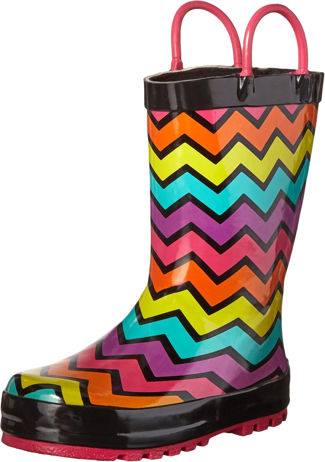 Western Chief Unisex-Child Kids Girls' Waterproof Easy-on Printed Rain Boot