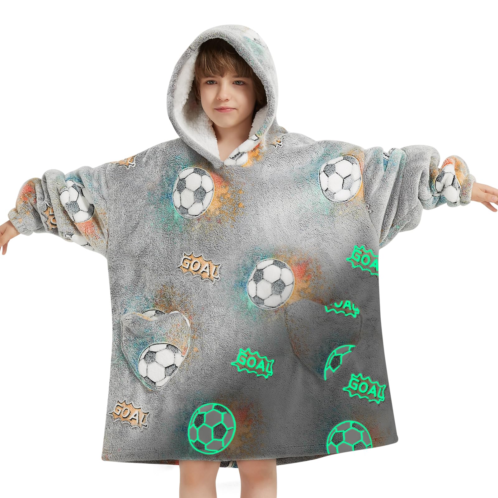 Amazon.com: Wearable Blanket Hoodie for Kids Oversized Sherpa