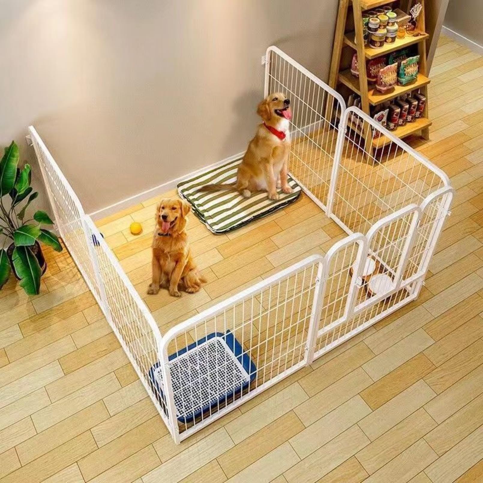 ペットサークル ペットフェンス 犬 サークルケージ 68x100cm ホワイト VENTOTA ペット用サークル ドア付 折りたたみ可能 犬 猫 うさぎ