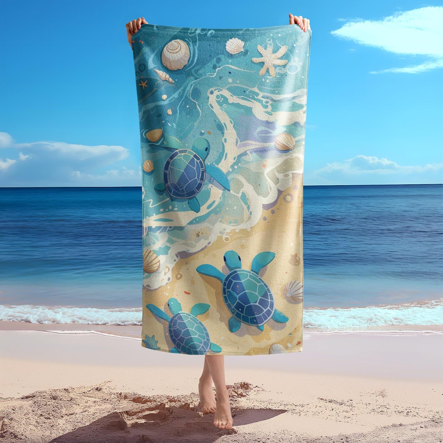 Calça Toalha Praia E Piscina - Algodão Felpudo Com Bolso | Mandala Tartaruga Roxa Infantil