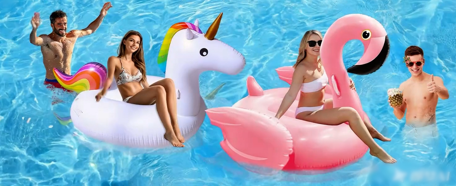 Floaties For Adults Giant Inflatable Pool Float: Rideable Summer