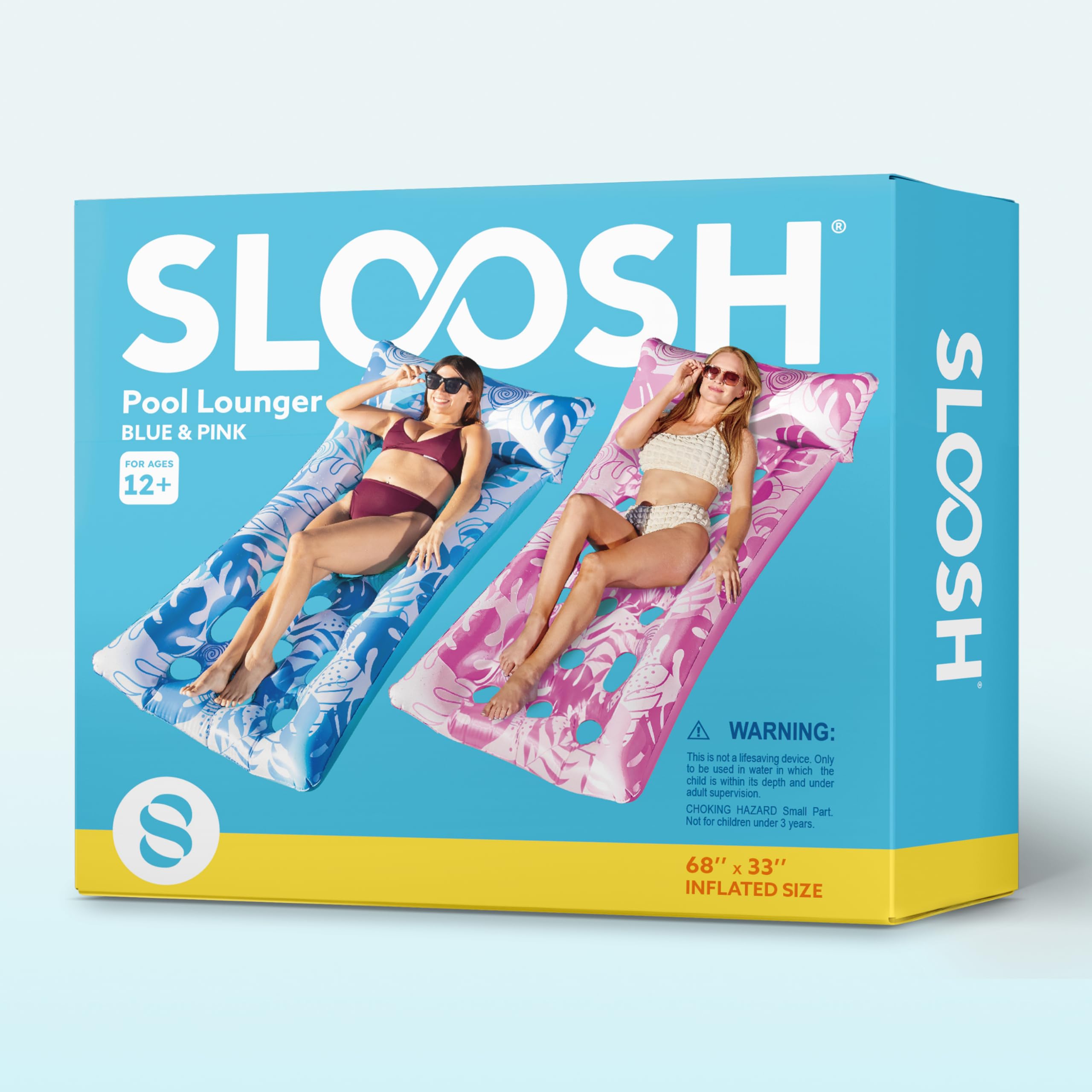 SLOOSH 2-pak nadmuchiwanych materacy basenowych XL z podgłówkiem