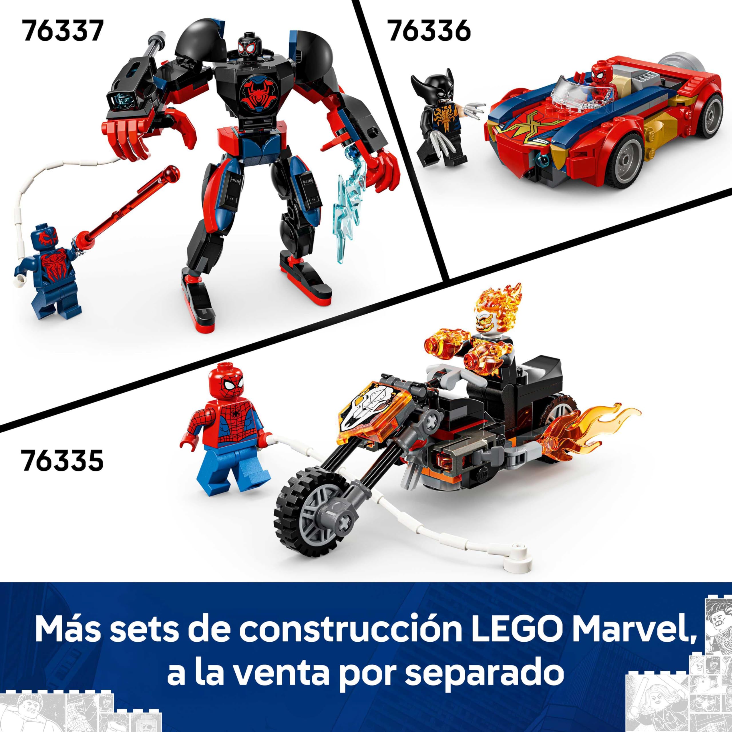 LEGO | Marvel Batalla de Armaduras Robóticas: Spider-Man vs. Doc Ock - Superhéroes de Juguete - 2 Figuras de Acción, 3 Minifiguras Inc. Spider Fantasma, Cañones - Regalo para Niños de 6+ Años - 76338