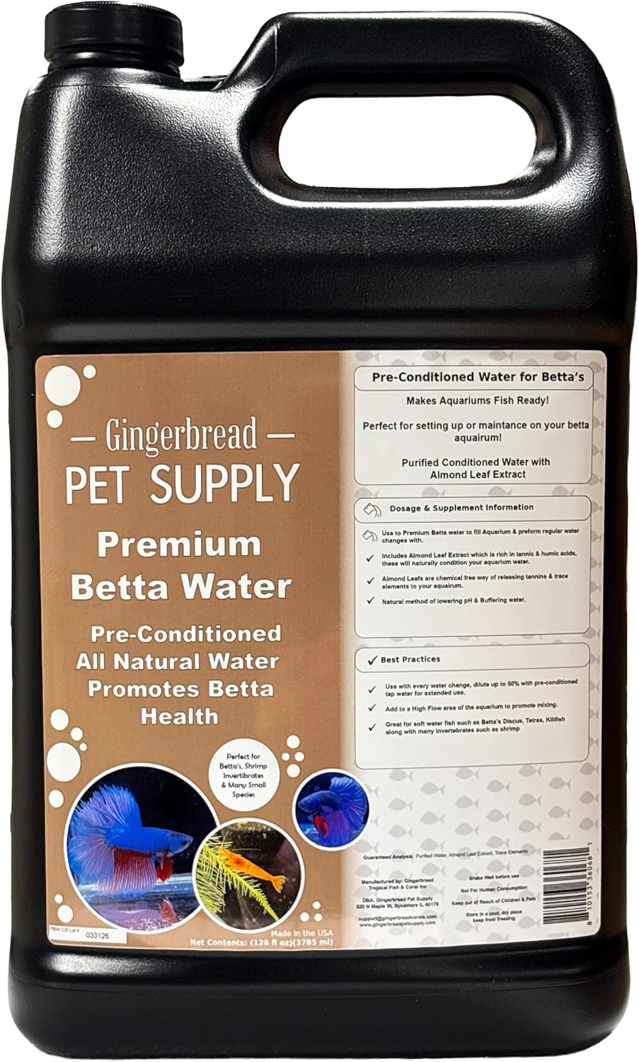 Premium Conditioned Betta Water with Natural Tannins for Betta Fish – 1 Gallon