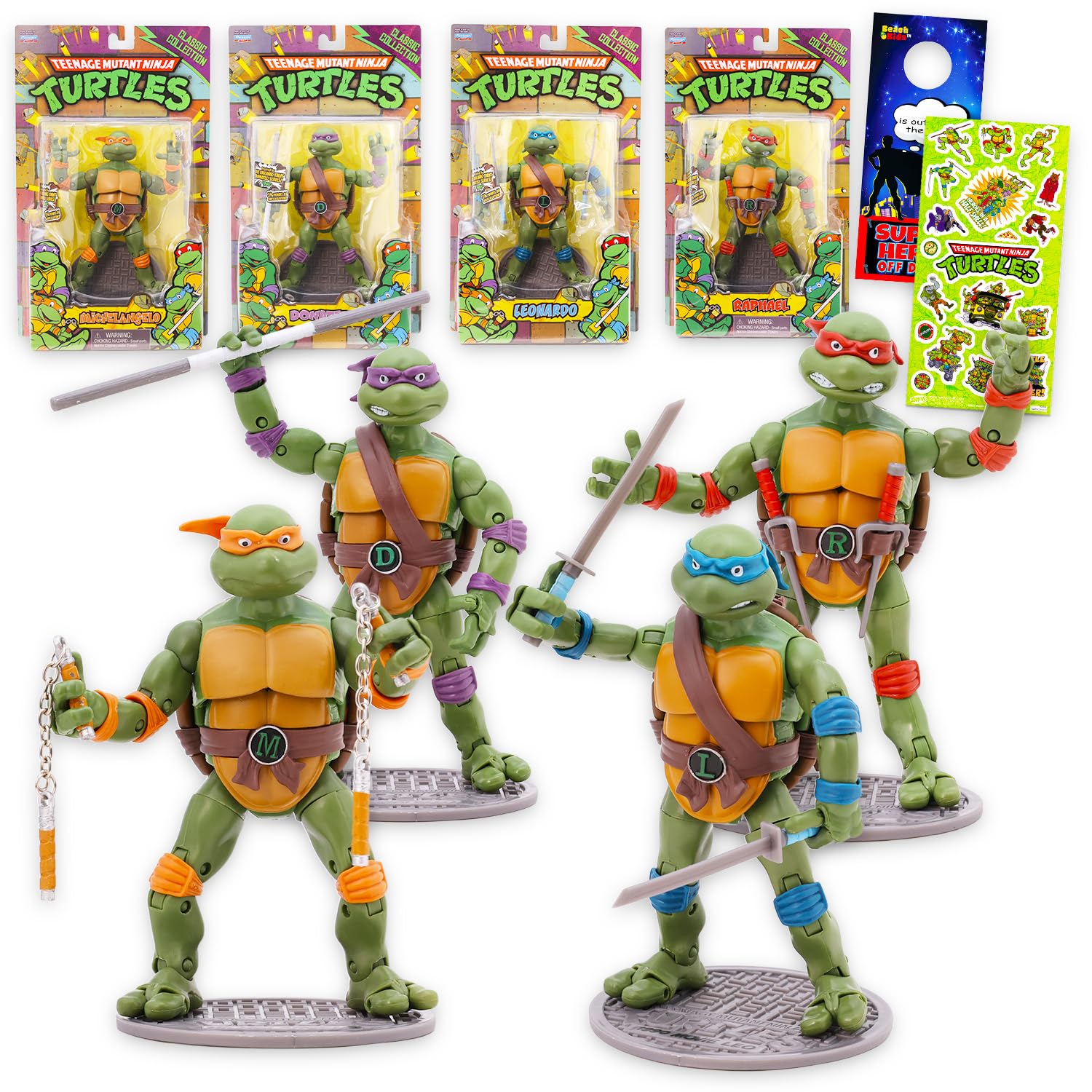 TMNT Original Classic 1988 Figures Complete Set 6 Inch Figure Bundle