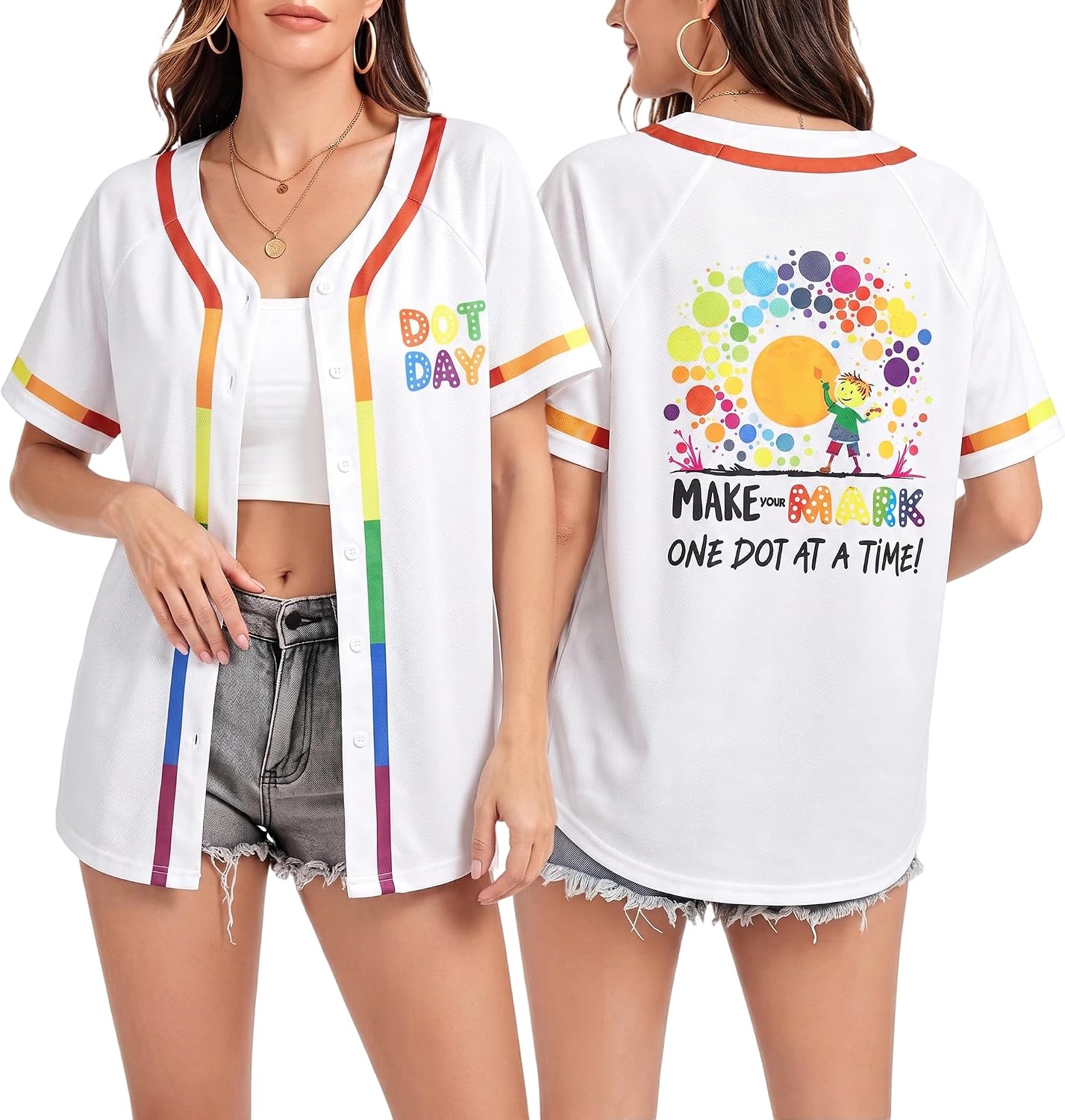 Happy Dot Day Shirt Colorful Womens Teacher Jersey Polka Dots Top