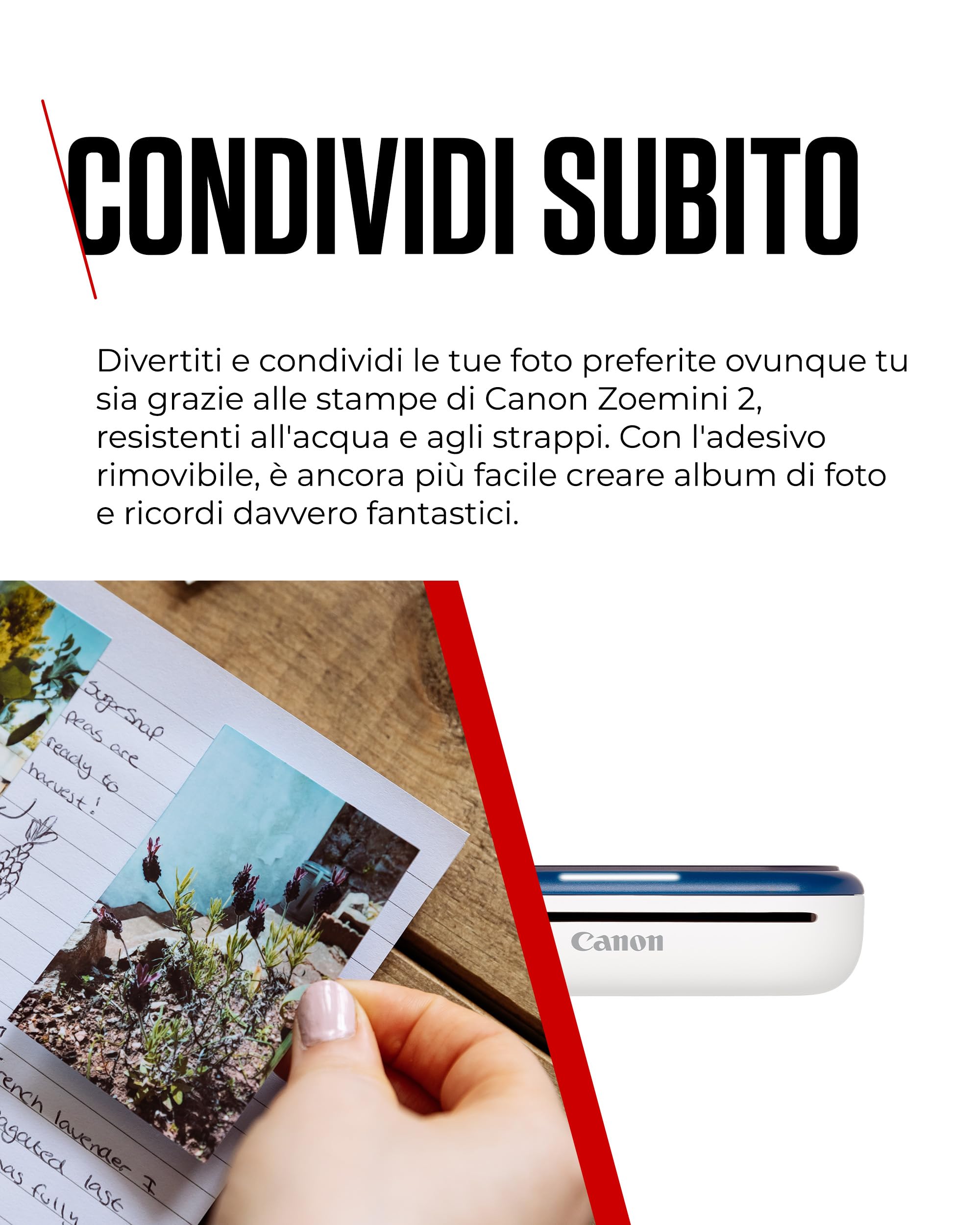 Canon Zoemini 2 Stampante Fotografica Portatile Compatta Bluetooth 5.0 Ricarica Rapida USB-C Blu Marino
