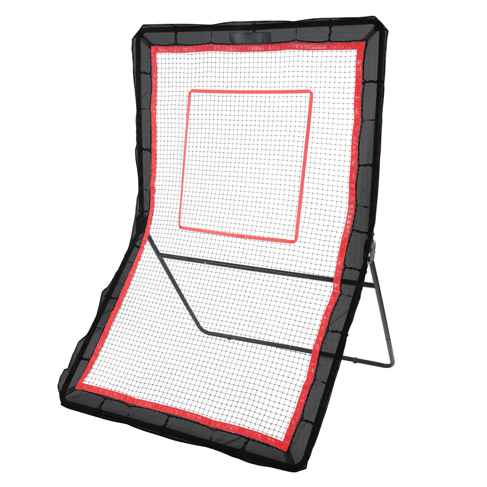 Happybuy Lacrosse Rebounder for Backyard, 5x7 Ft Volleyball Bounce Back Net, Baseball Softball Training Screen with Adjustable Angle and Target