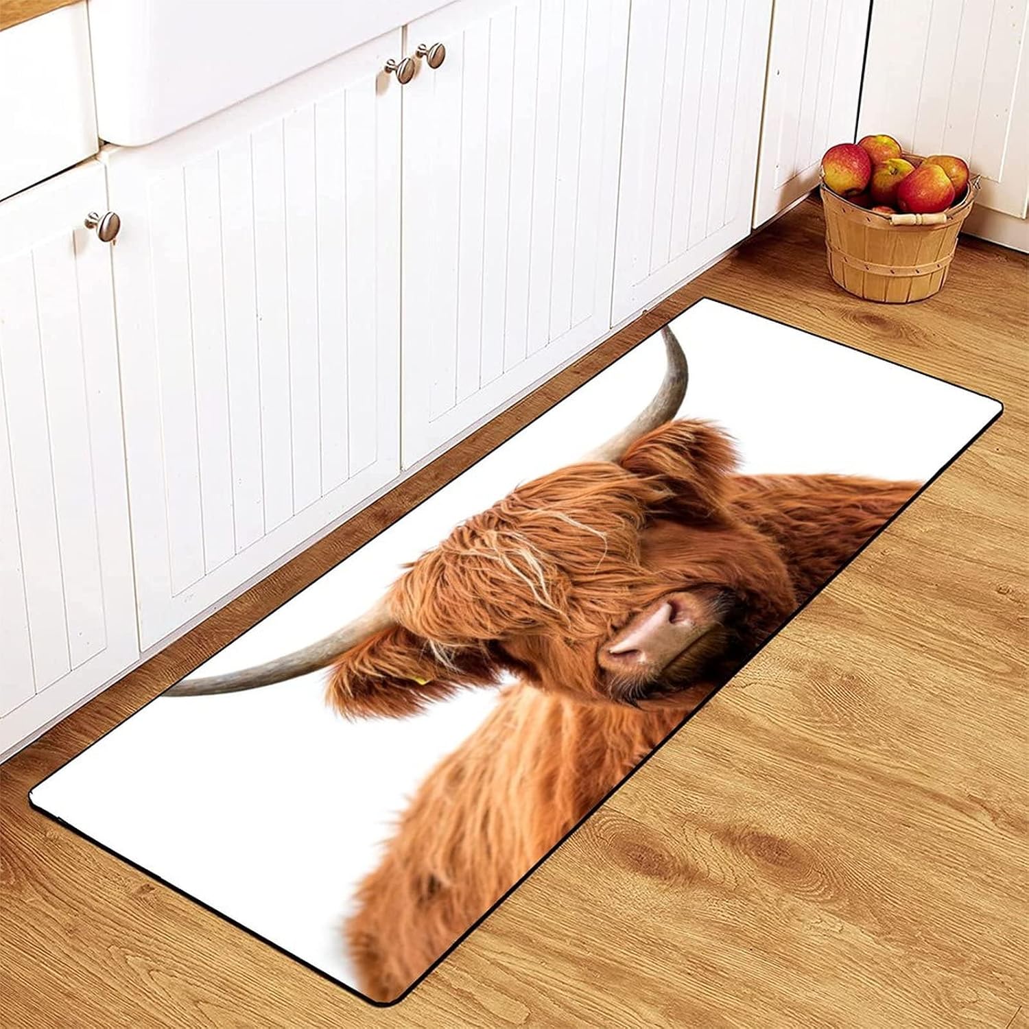 MoBlinko Scottish Highland Cattle Kitchen Rugs Brown Cow