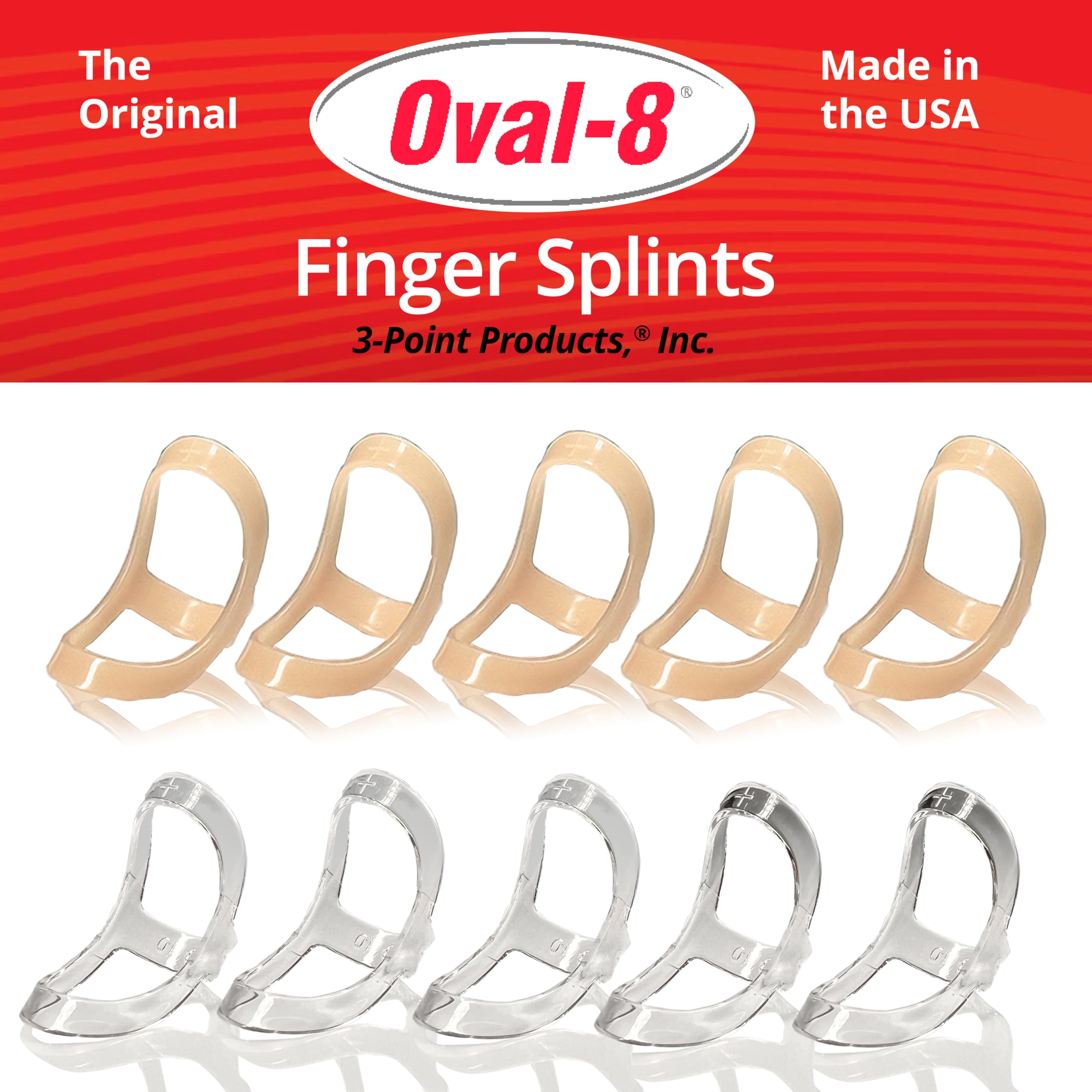 3-Point Products Oval-8 Finger Splint Size 3 (5 Splints)