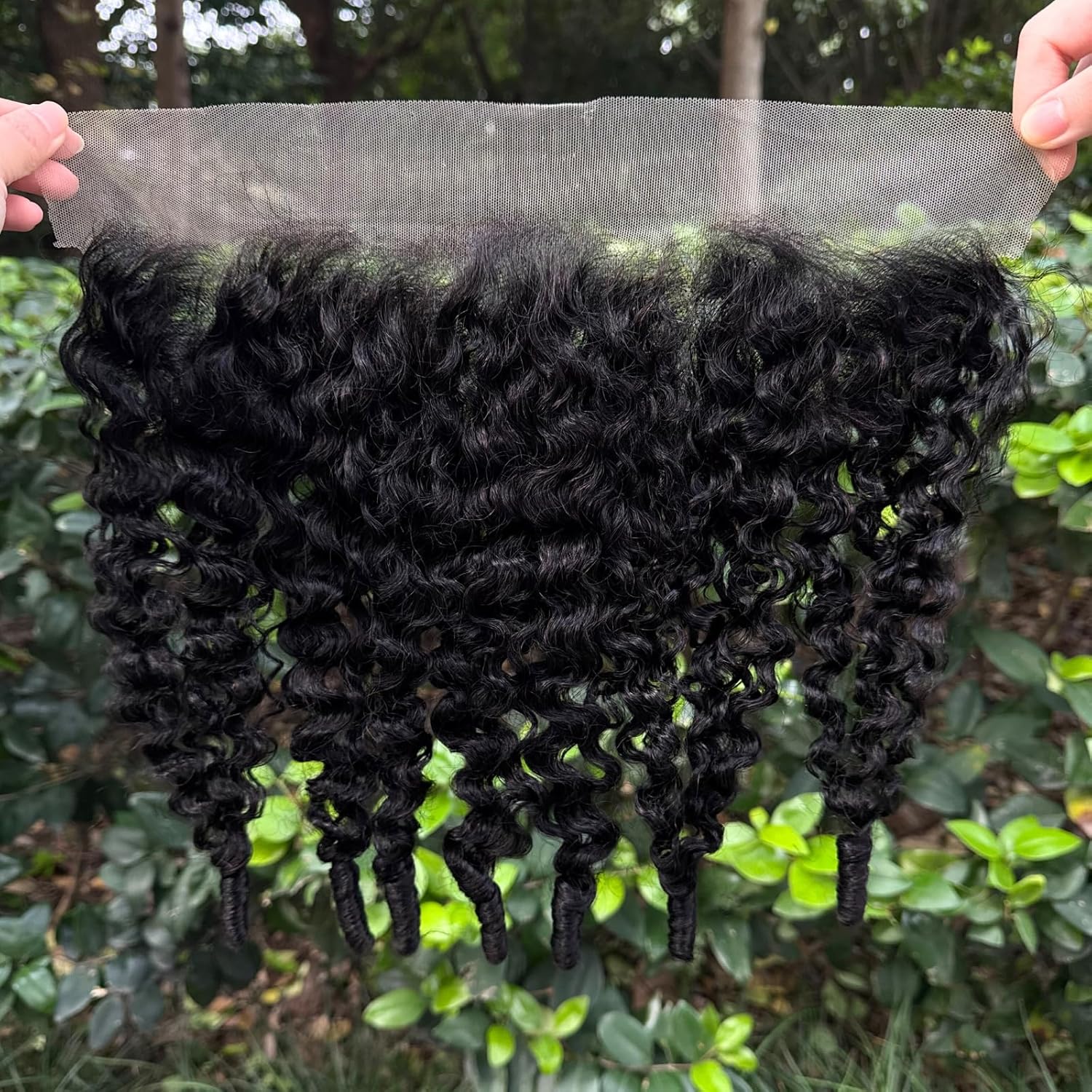 ALHER Burmese Curly 13x4 Lace Frontal Human Hair 16 Inch, 3c4a Water Wave with Spiral Curly End, 15A Transprent HD Lace Frontal Ear to Ear Melt Well Pre Plucked Baby Hair 100% Raw Hair 180% Density