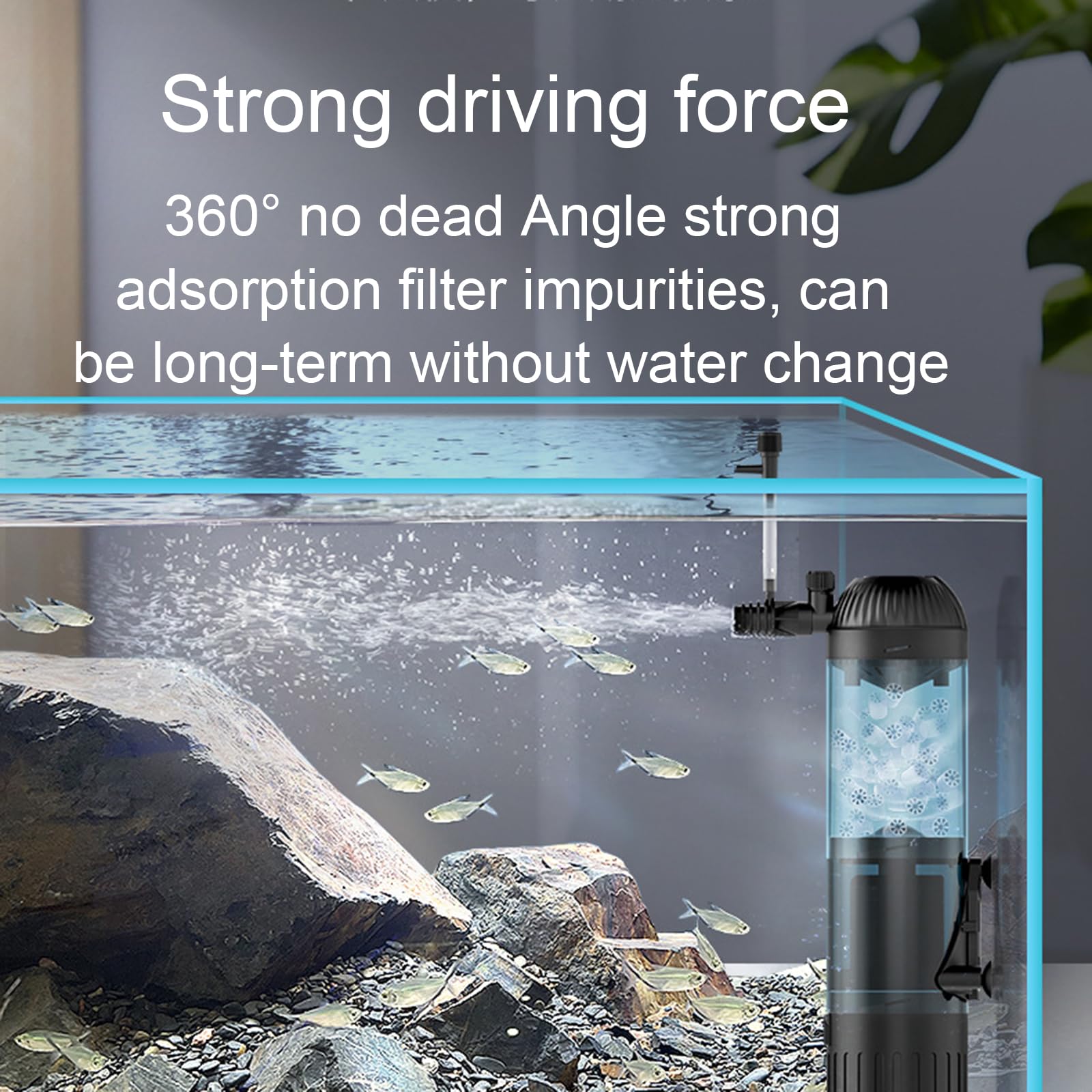 Filtro de acuario con filtro de esponja de cama fluidizada, funcionamiento silencioso, para agua salada y agua dulce, 6 W