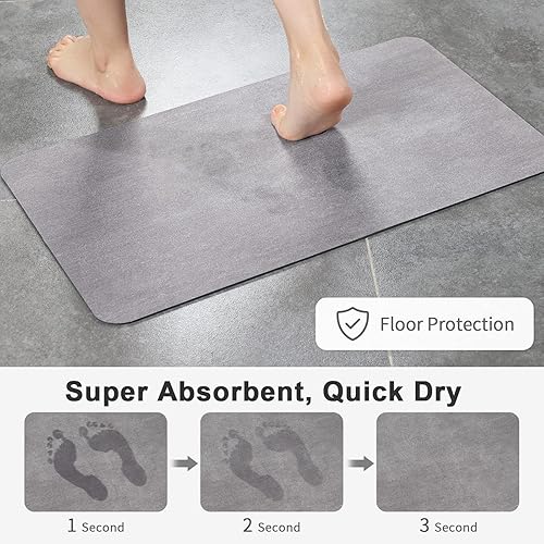Miniatura 3 de Stiio Alfombra de baño grande de 17 x 43 pulgadas, alfombras de baño súper absorbentes de secado rápido antideslizantes, tapetes de cocina delgados