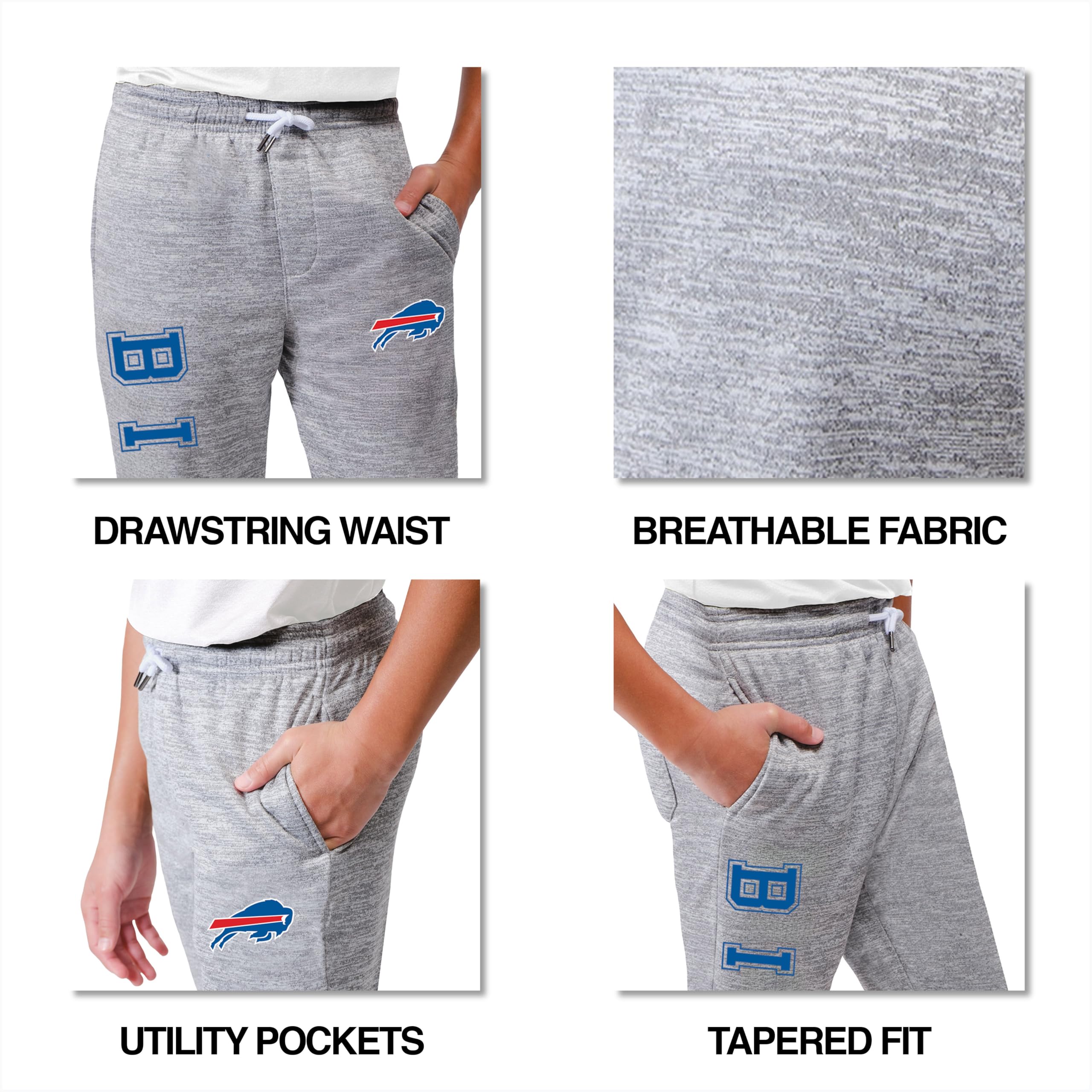 Ultra Game Boys Soft Poly Fleece Jogger Sweatpant Pantalones de chándal Extra Suaves de poliéster Dri, Gris Jaspeado, 18-20 para Niños