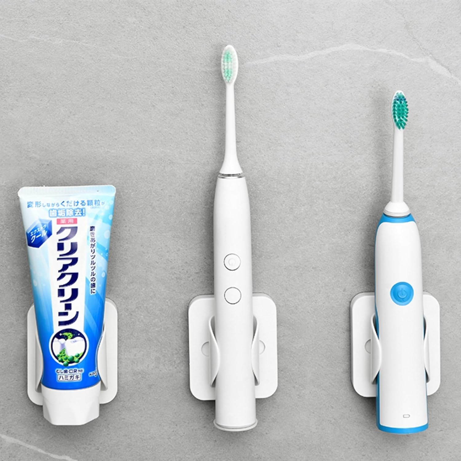 electric toothbrush holder wall mounted gravity sensor holder countertop organizer bathroom accessories storage kids electric toothbrush holder and toothpaste holder for bathroom(1,white)