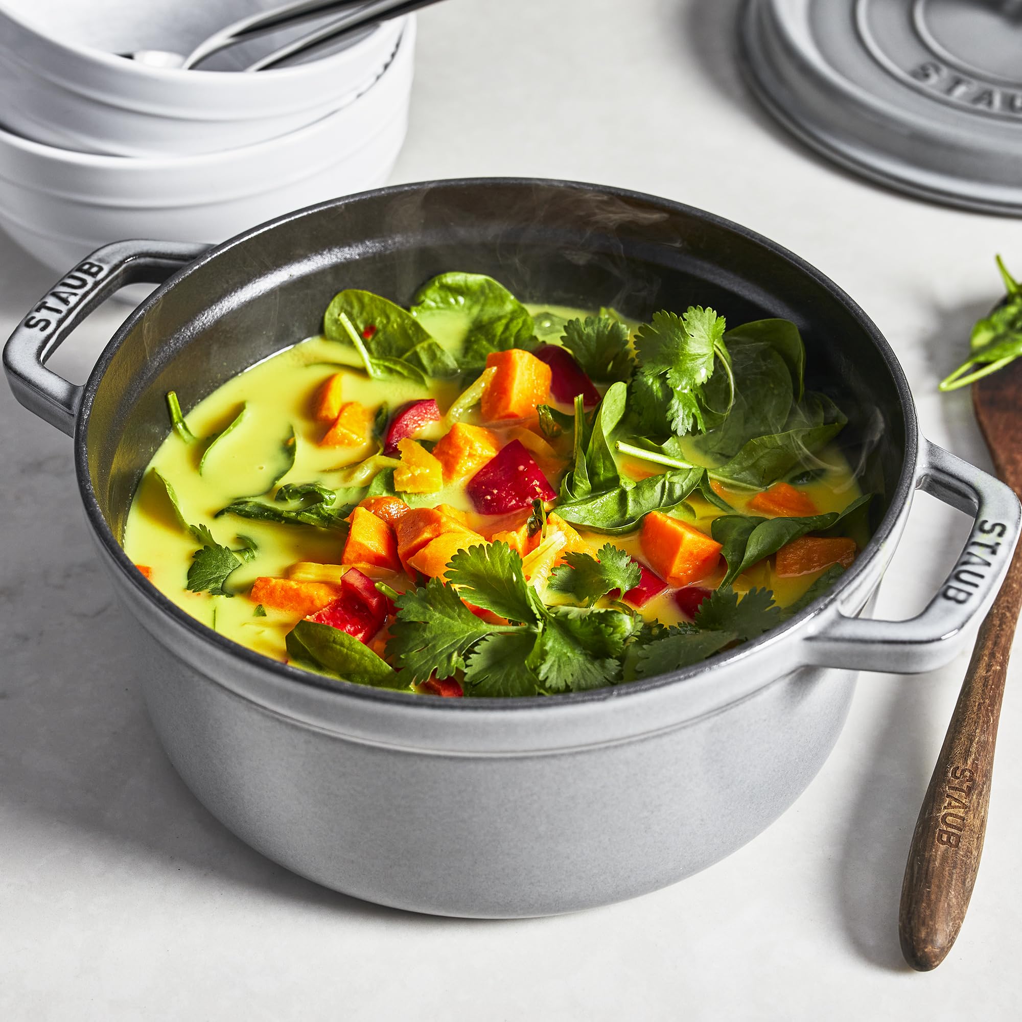 STAUB Cocotte en Fonte, Ronde 24 cm, 3,7 L, Gris Graphite