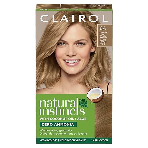 Clairol Natural Instincts - Tinte semipermanente para el cabello, color rubio frío medio 8A, paquete de 1 unidad