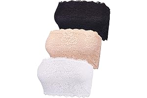 3-Piece Floral Lace Tube Top Bras, Your Essential Wardrobe Staple