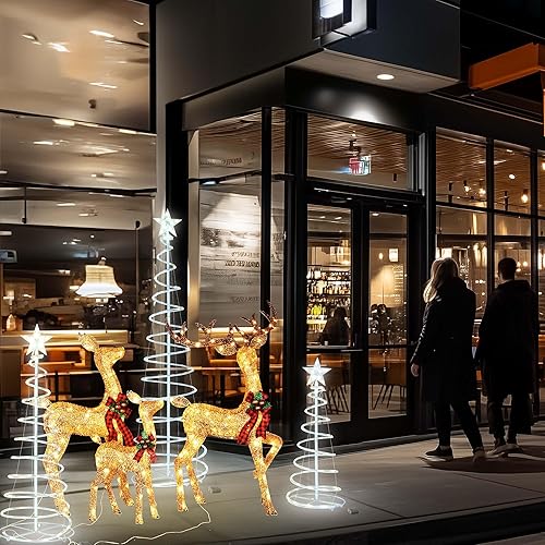 Miniatura 9 de Juego de 3 luces LED en espiral para árbol de 6 pies, 4 pies, 3 pies, decoración navideña alimentada por USB