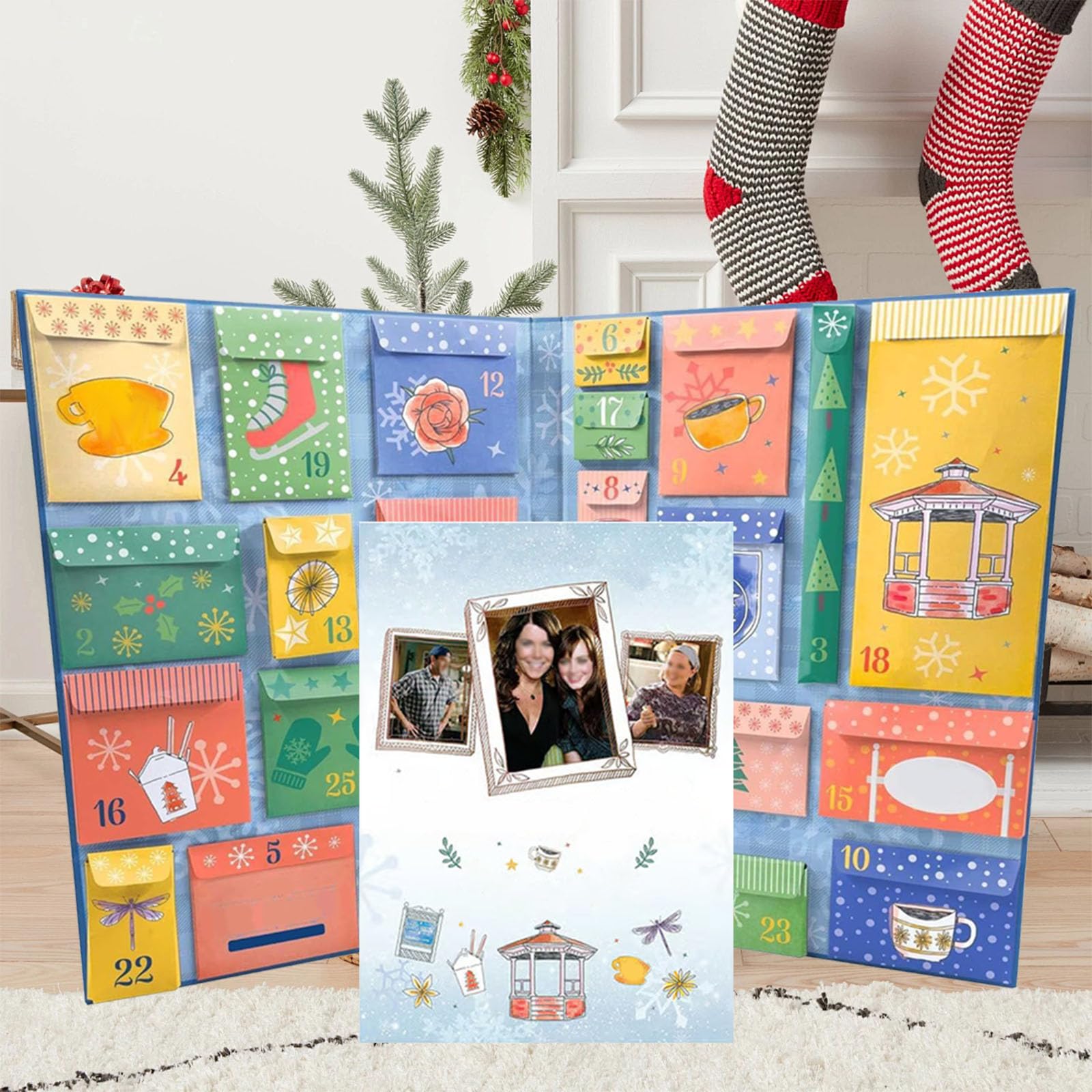 Calendario dell'Avvento per Ragazze, Calendario dell'Avvento 2024 per Ragazze, Calendario di Natale 25 Giorni con Conteggio alla Rovescia con Decorazioni da Collezione, Tasche, Adesivi e Altro