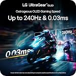 LG Moniteur de jeu Ultragear OLED 27GX704A-B 27 pouces/WQHD (2560 x 1440) / 240Hz / 0,03ms / DCI-P3 98,5% / Display HDR True Black 400 / panneau anti-reflets/NVIDIA G-Sync, AMD FreeSync Premium Pro