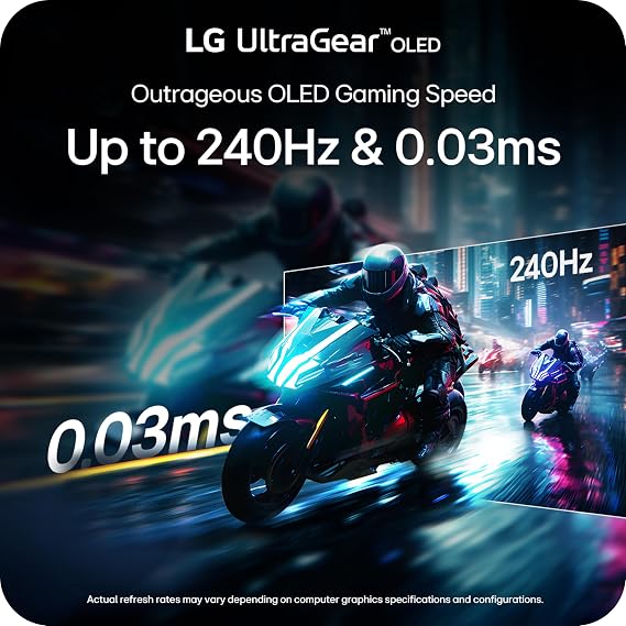 LG 27GX704A-B 27-inch Ultragear QHD (2650x1440) OLED Gaming Monitor 240Hz, 0.03ms, NVIDIA G-Sync Compatible, AMD FreeSync Premium Pro, VESA Display HDR TrueBlack400, HDMI 2.1, DisplayPort, Black