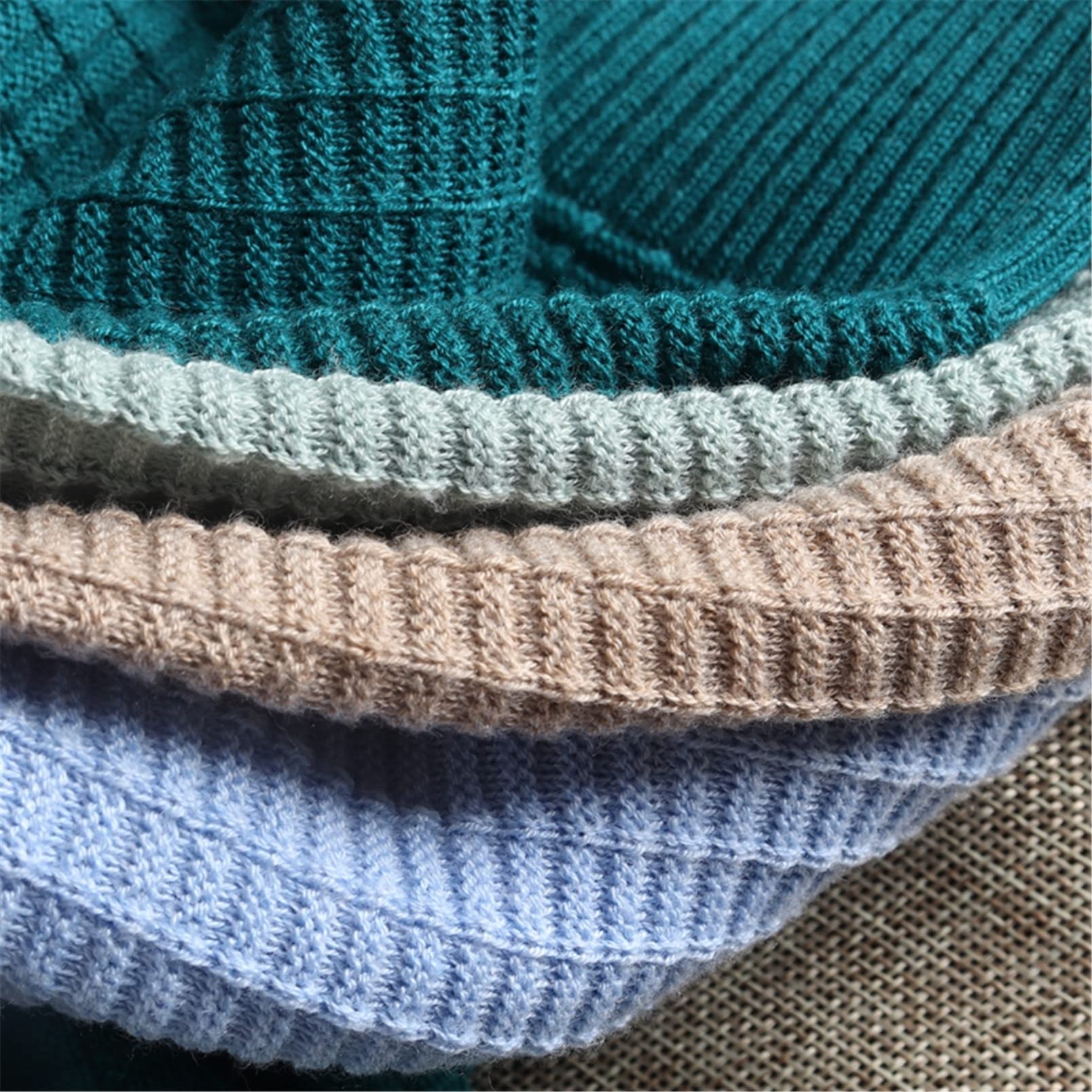 Lana Donne Dolcevita Maglione Autunno Inverno Caldo Maglia Cashmere Pullover Jumper, Blu 58751, Taglia unica