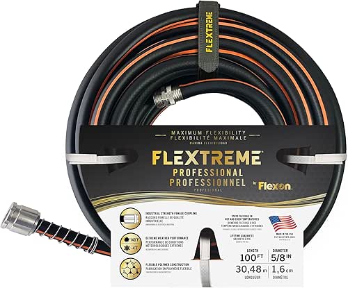 Flexon Flextreme Pro 5/8" x 100ft Performance Rubber Garden Hose