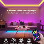 Keepsmile 100ft Led Strip Lights (2 Rolls of 50ft) Bluetooth App Control Led Lights Strip with Remote Music Sync Color Changing RGB Led Lights for Bedroom Room Home Christmas Decor (Lumiere Led 30M)