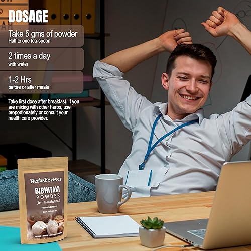 Miniatura 5 de HerbsForever Bibhitaki Powder - Terminalia Bellerica - Hierba para el cuidado del colesterol - Mantiene la salud del hígado y el corazón - Sin OMG,