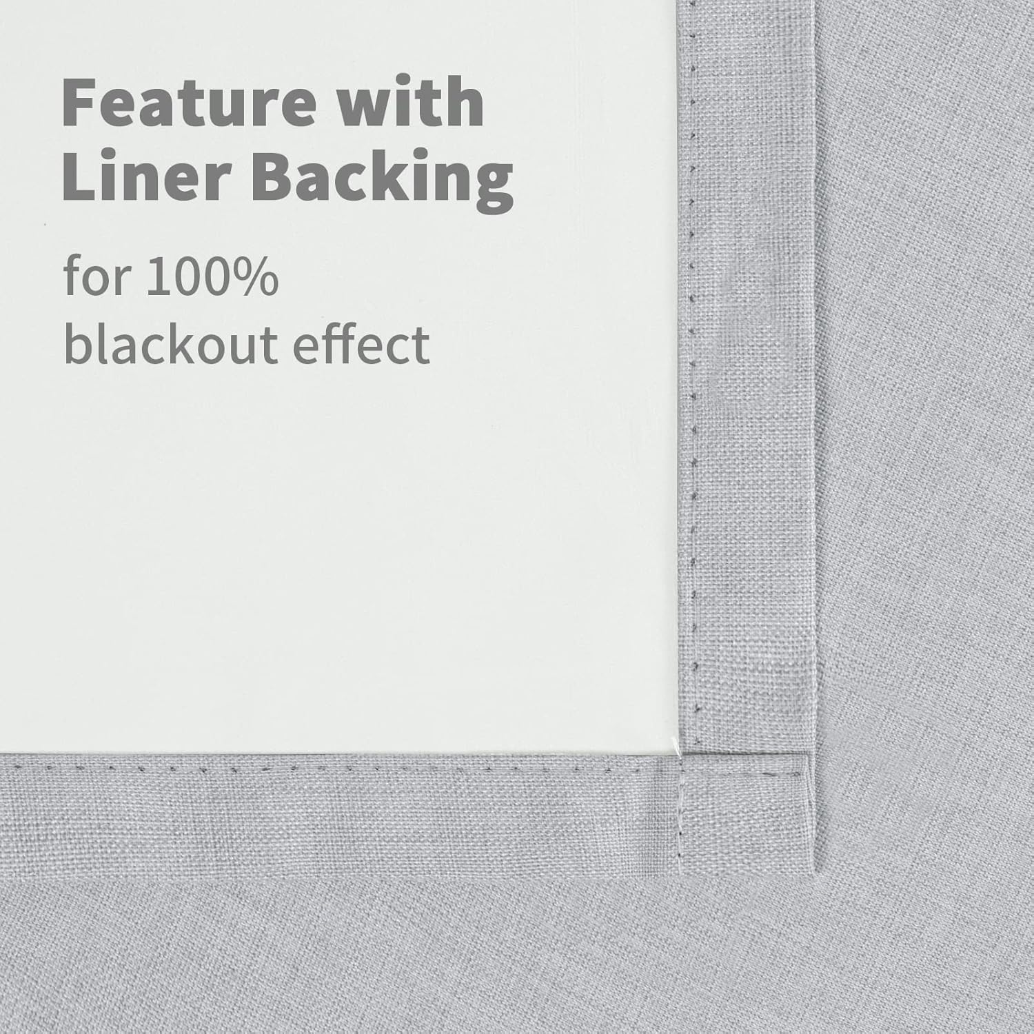YoungsTex Linen 100% Blackout Curtains 63 Inches Long 2 Panels, Thermal Insulated Black Out Drapes with Grommet Full Room Darkening Blinds for Bedroom Living Room, Light Grey, 42 X 63 Inch