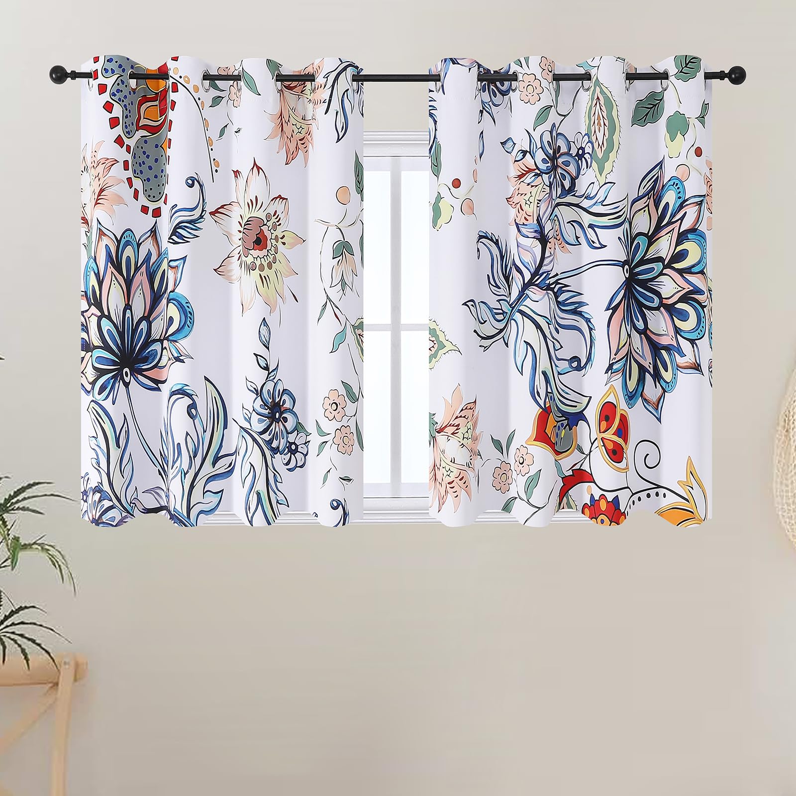 VEHEDE Vogel Bunt Vorhänge, Modern Wohnzimmer Vorhang Blickd