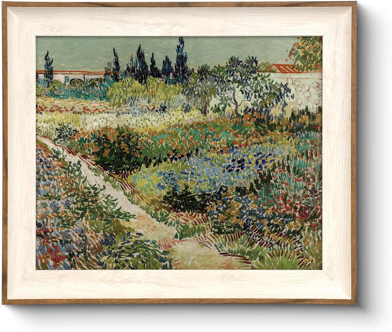 VIYYIEA Framed Canvas Wall Art for Living Room, Vintage Home Decor Landscape Oil Painting Summer Room Decor Bathroom Wall Decor, Momthers Day Gifts -【Garden of Arles】-(10x12 inches)