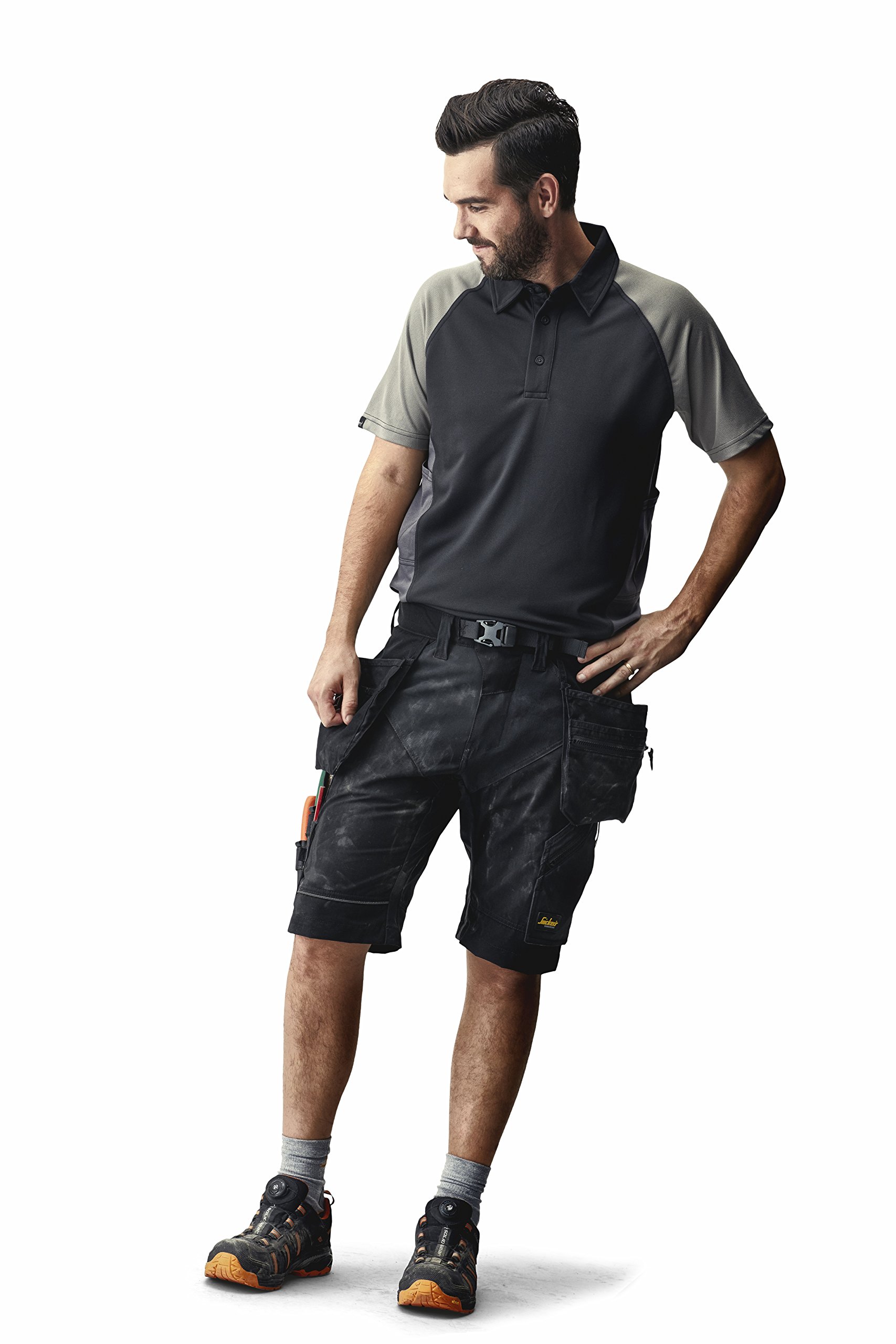 Snickers Workwear 6904 FlexiWork Arbeitsshorts mit Holstertaschen, 1 Stück, 54, schwarz, 69040404054