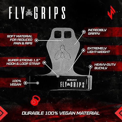 Miniatura 2 de JerkFit Puños de gimnasia veganos de 2 dedos para protección de manos de entrenamiento cruzado, agarres de mano para barras de gimnasia, protectores