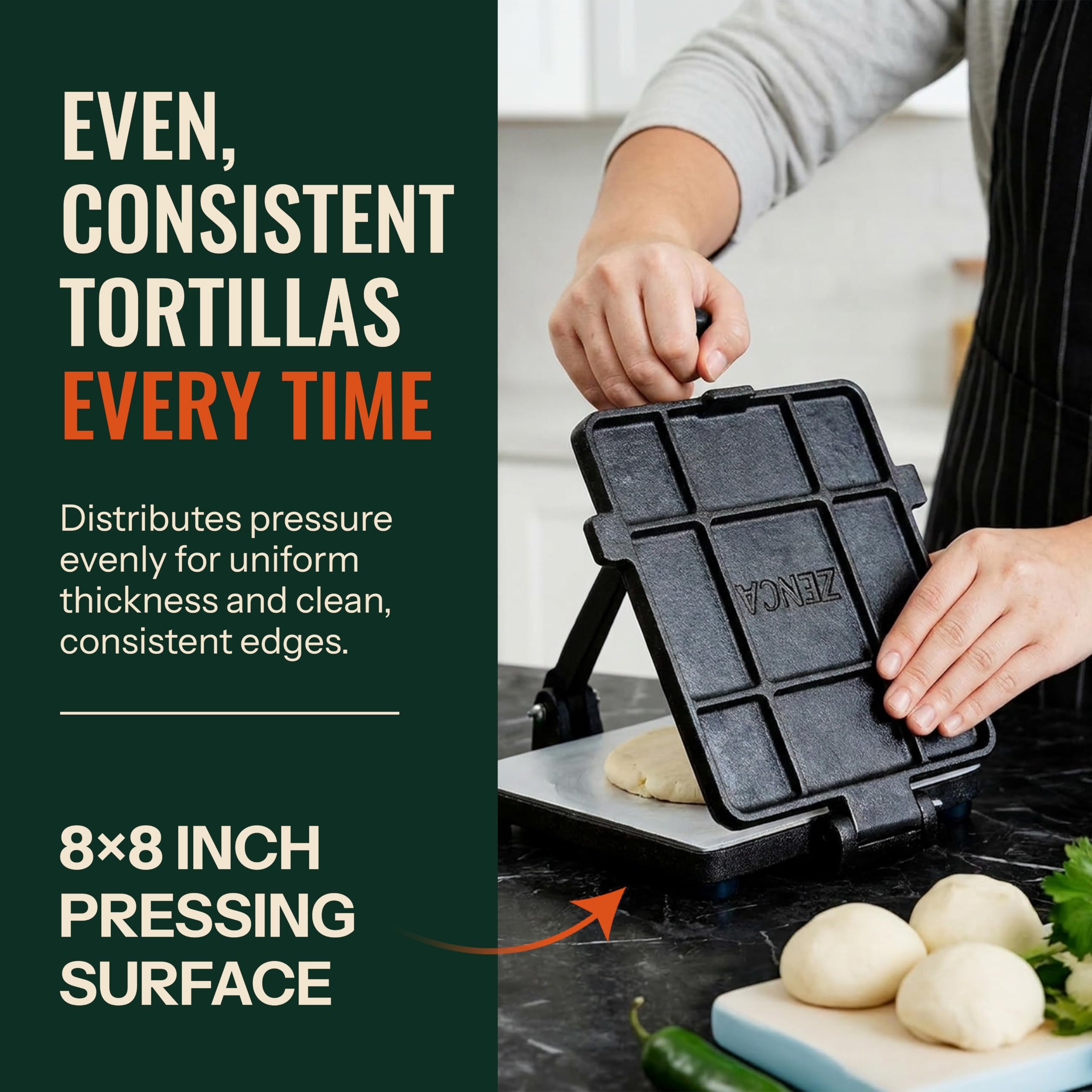 Amazon.com: ZENCA 8-Inch Square Cast Iron Tortilla Press, Heavy