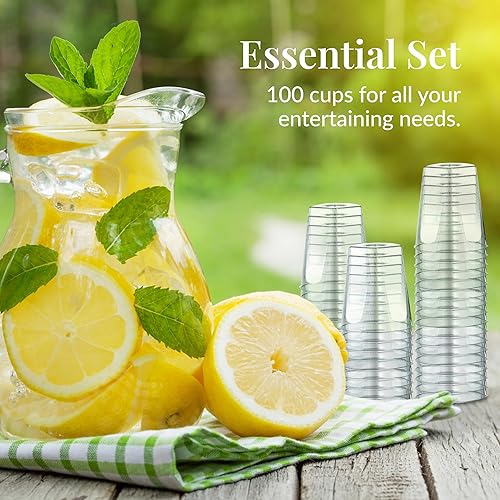 Miniatura 4 de 100 vasos de plástico transparente de 2 onzas  Vasos desechables a granel  Vasos de cata de vino  Vaso de plástico pequeño  Tirador cuadrado mini