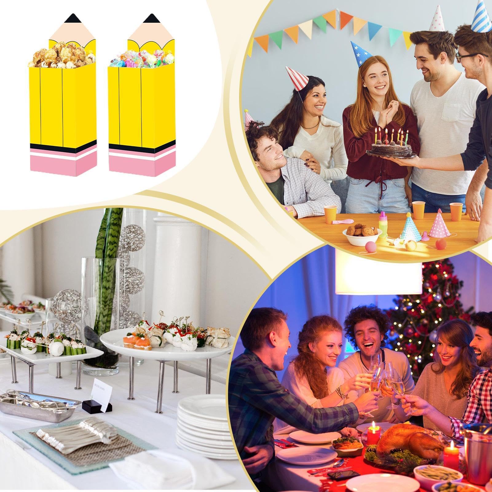 27 Stück Bleistiftförmige Geschenktüten – Für Lehrer, Schüler, Party-Deko, Aus Kraftpapier