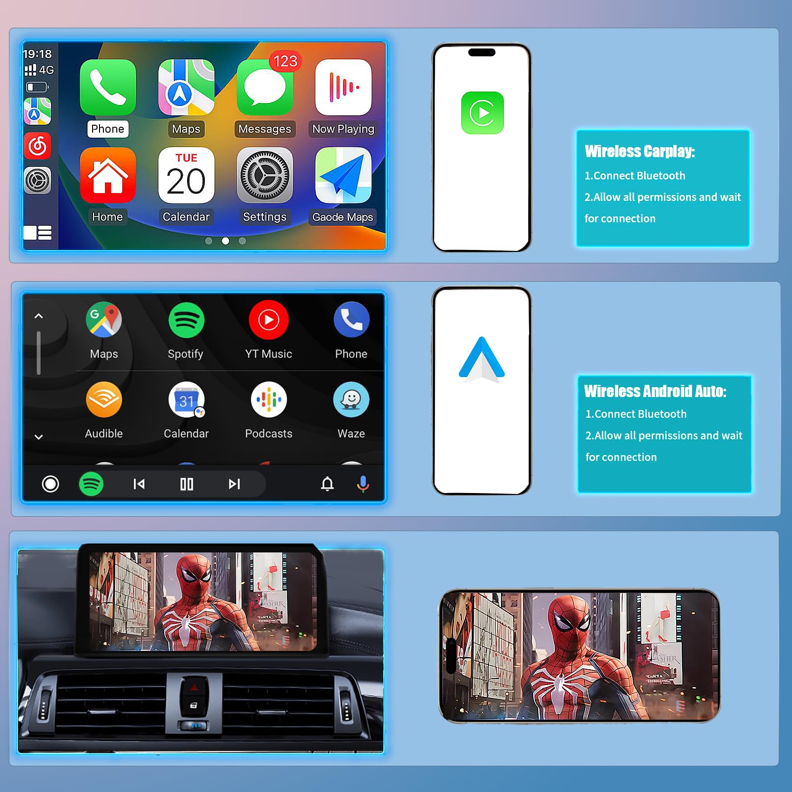 Système Android avec CarPlay et Android Auto D9-NBT-L Ultra Flex pour