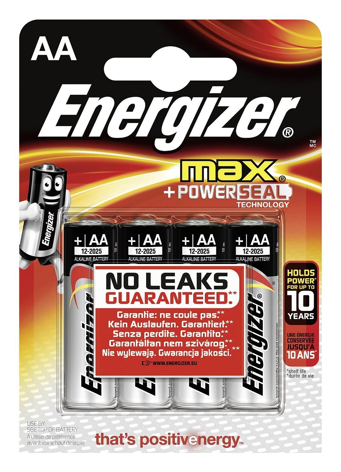 ENERGIZER Lot de 12 Blisters de 4 Piles Max LR6 AA
