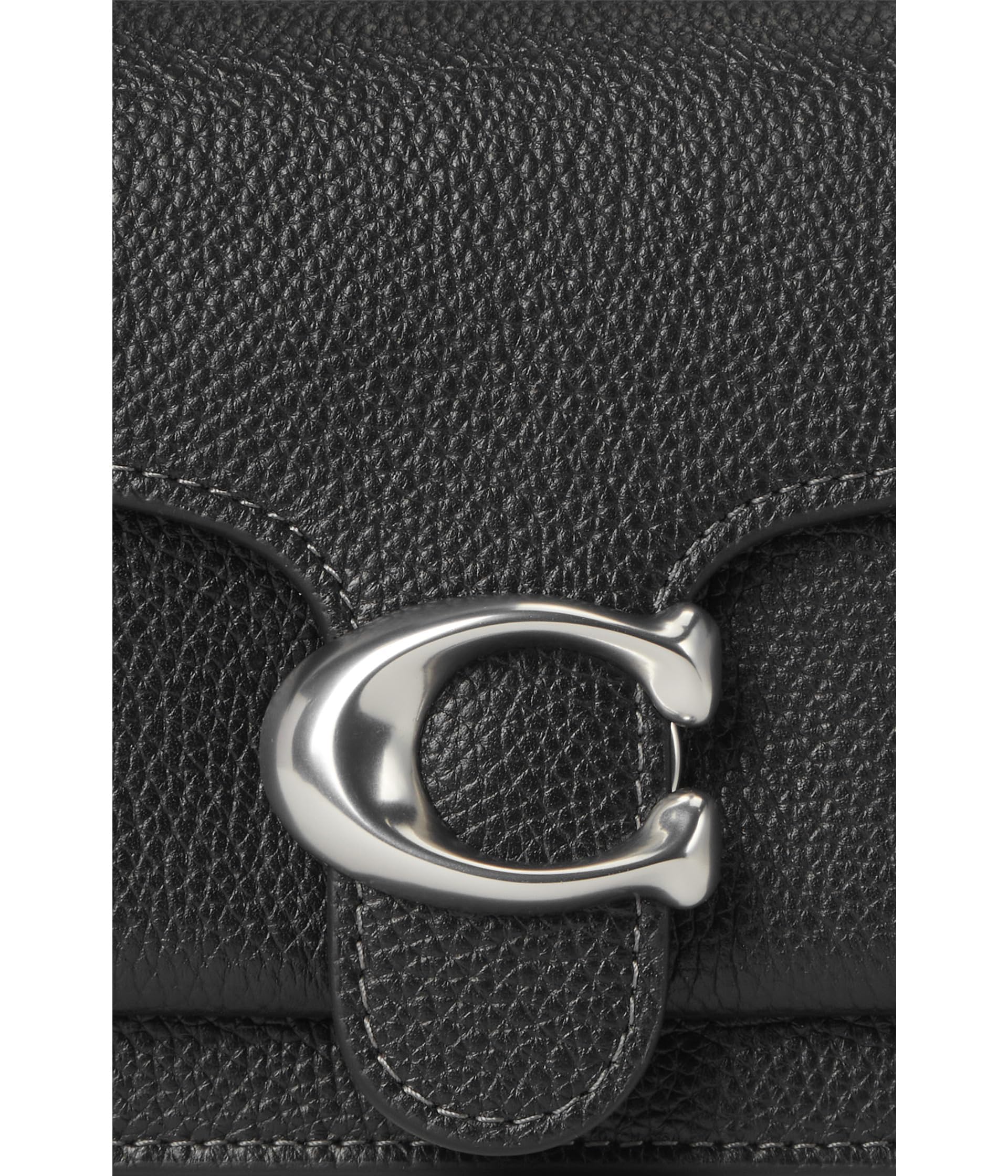 Polished Pebble Leather Tabby Chain Clutch