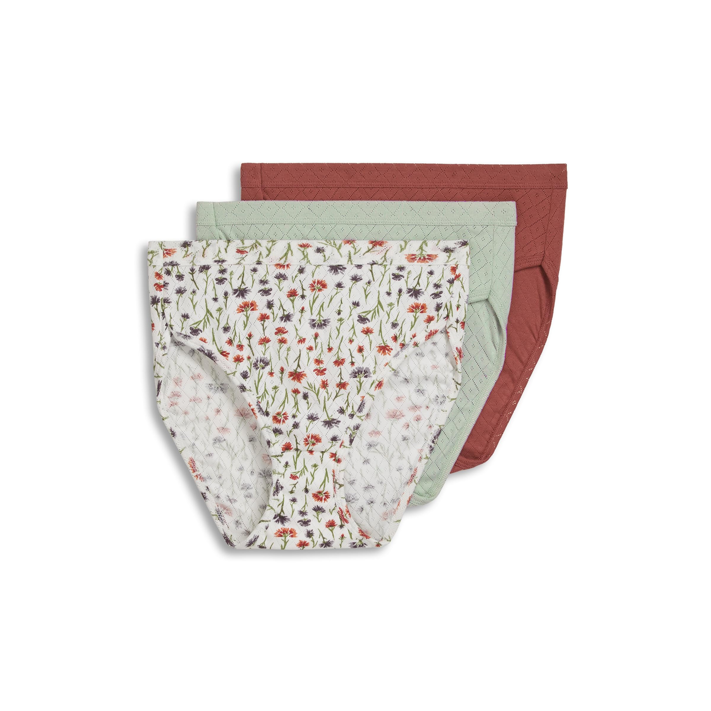 Jockey Women's Underwear 100% Cotton Elance Breathe French Cut - 3 Pack