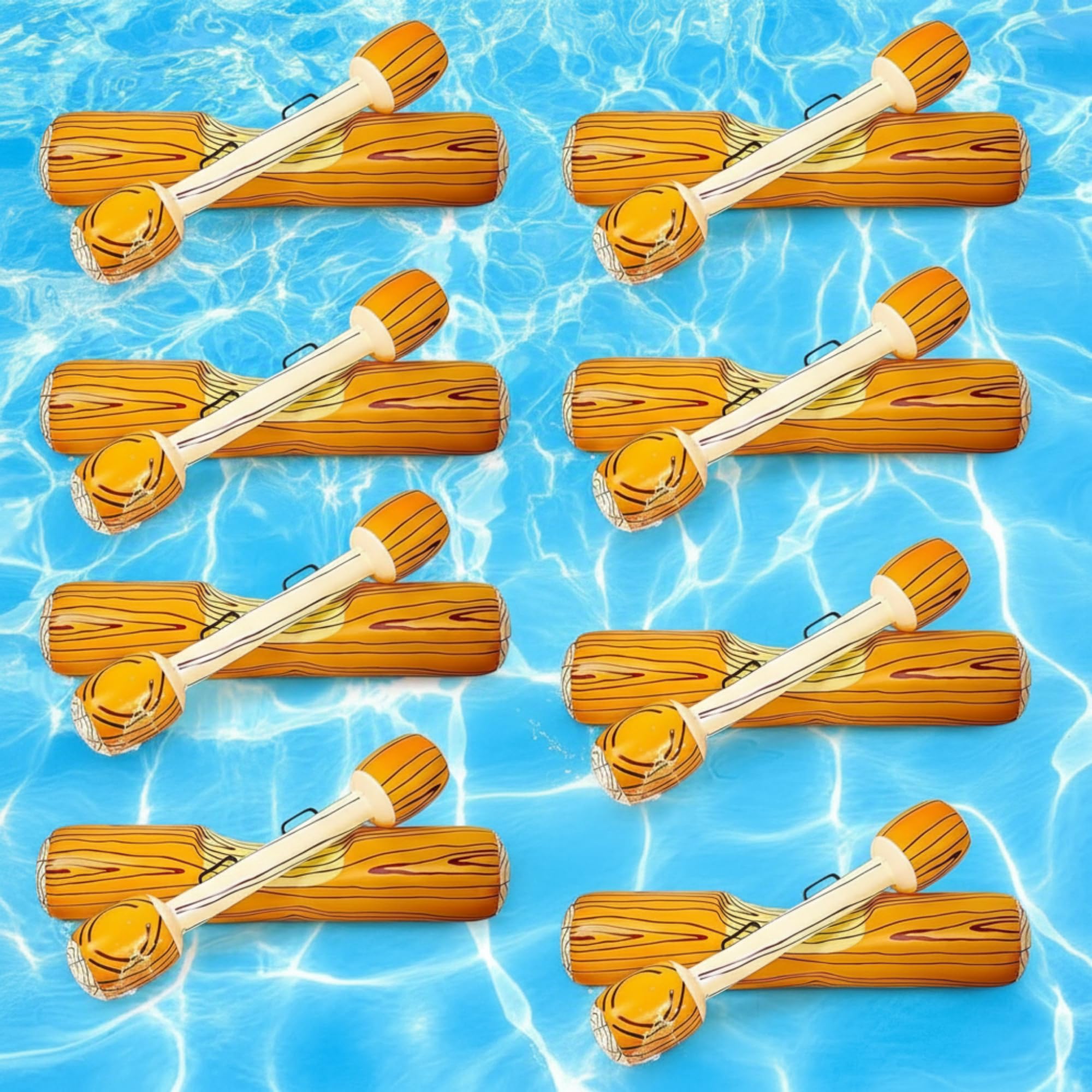 Photo 1 of Honoson 8/12/16 Pcs Inflatable Pool Floats Pool Floating Toy Game for 4/6/8 Players Adults Jumbo Ride-on Battle Log Joust Game Raft Extra Large Row Floats Family Summer Swimming Party(12 Pcs)
