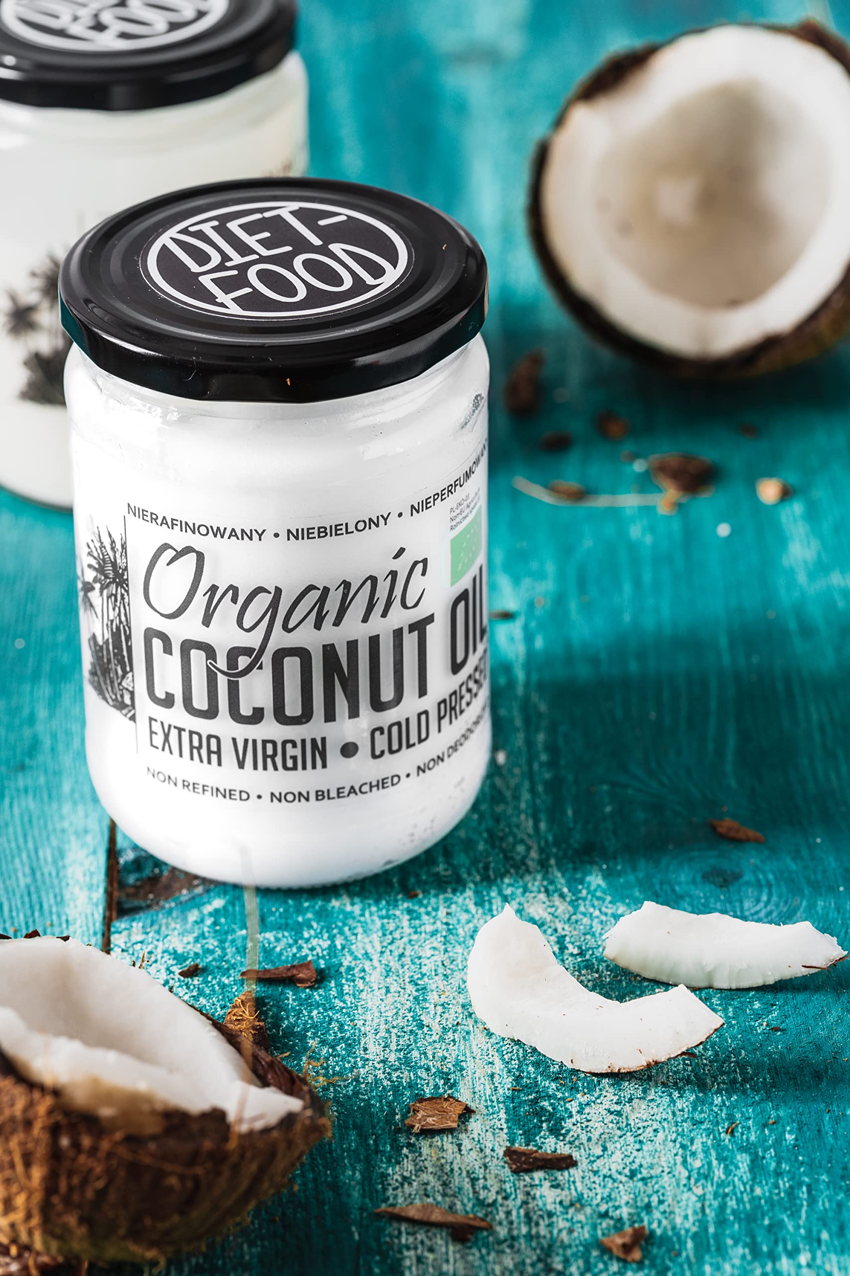 DIET‑FOOD Huile de noix de coco vierge extra – non raffinée, pressée à froid – cuisson, pâtisserie – huile de coco bio